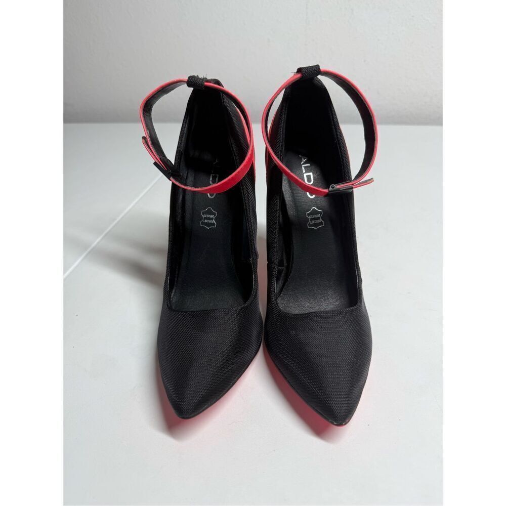 Aldo Stilettos Heels Shoes Black Orange Neon Size 7,5 - Picture 2 of 13